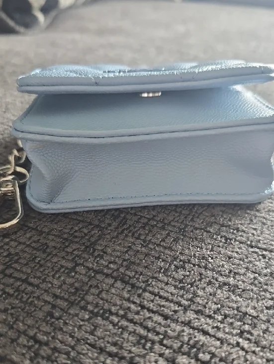 Steve Madden Quilted Mini Pouch - Powder Blue - Picture 2 of 7